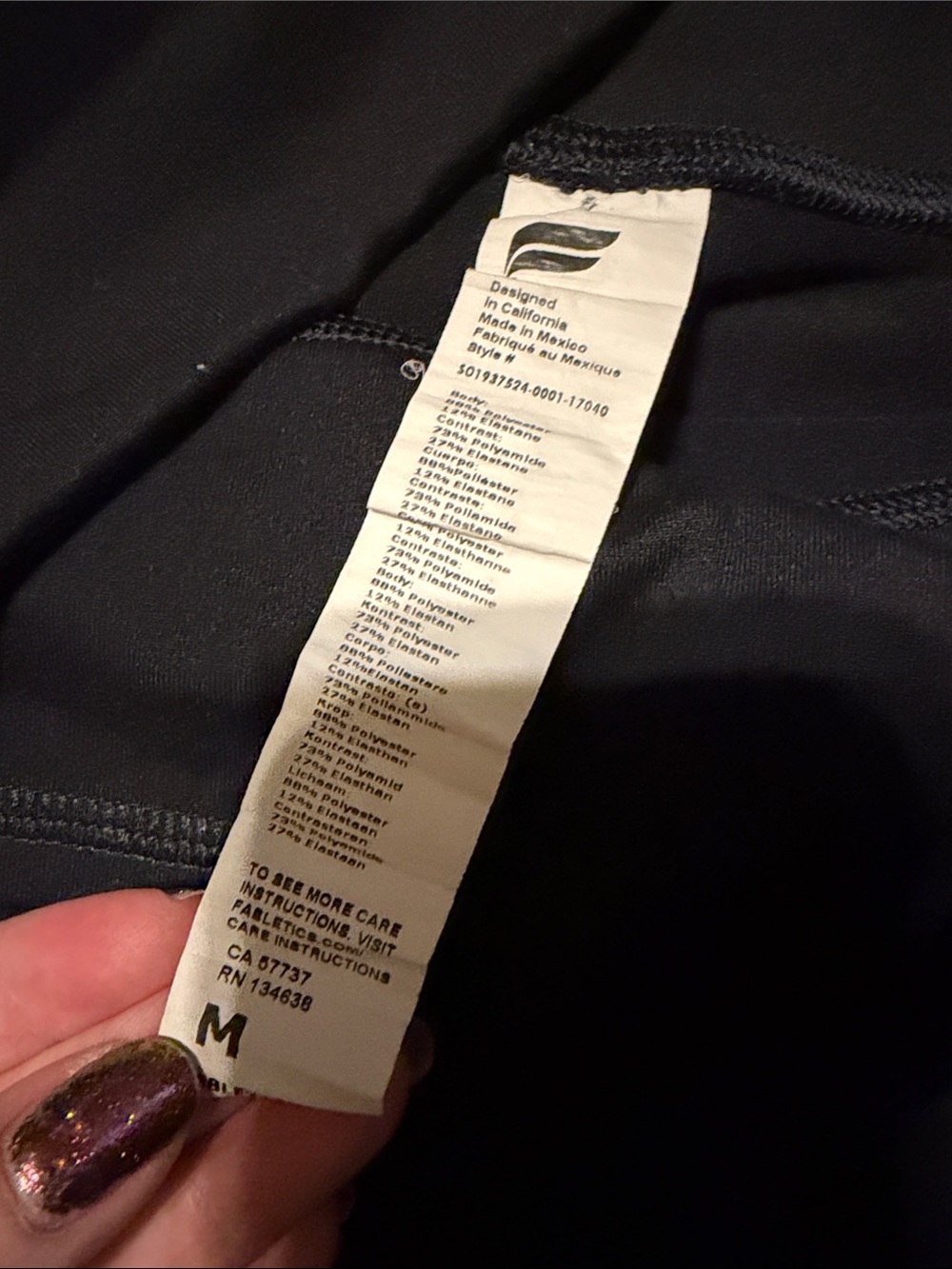 Fabletics Black High-Waist Bike Shorts - Picture 2 of 2